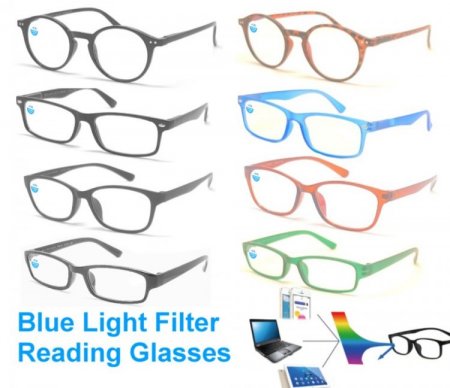 Blue Light Filter Reading Glasses 4 Style Asstd R9191/92/93/94