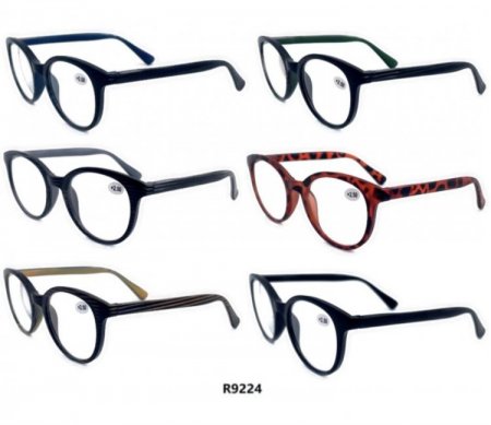 Fashion Plastic Reading Glasses 4 Style Asstd R9224-27