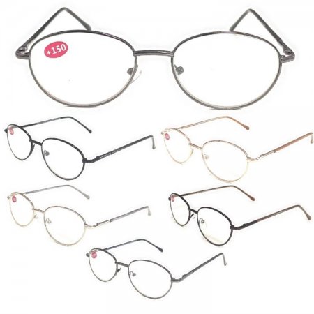 Metal Frame Spring Temple Reading Glasses 4 Style Assot. R9240-43