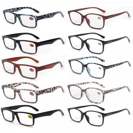 Spring Temple Plastic Unisex Reading Glasses 2 Style Asstd R9274/75