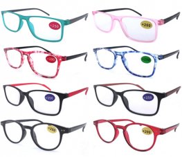 Fashion Plastic Reading Glasses 4 Style R9204-07  Fashion Plastic Reading Glasses 4 Style R9204-07