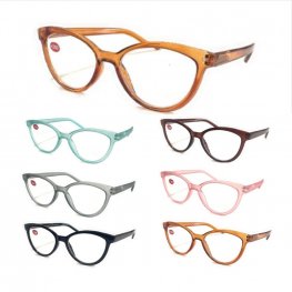 Unisex Fashion Spring Arm Plastic Reading Glasses 4 Style Asstd R9258-61