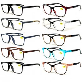 Spring Temple Plastic Unisex Reading Glasses 2 Style Asstd R9276-77  Spring Temple Plastic Unisex Reading Glasses 2 Style Asstd R9276-77